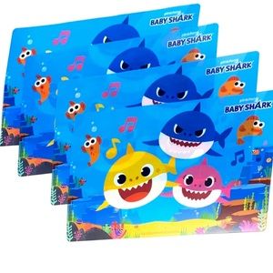 Baby Shark Fun Colorful Plastic Table Placemats - 4 Included!!